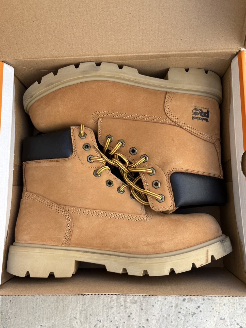 Timberland PRO Sawhorse Men’s 9W Wheat 6” Composite Toe Work Boots EH Slip Resis